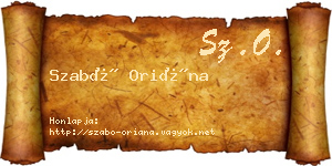 Szabó Oriána névjegykártya