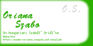 oriana szabo business card